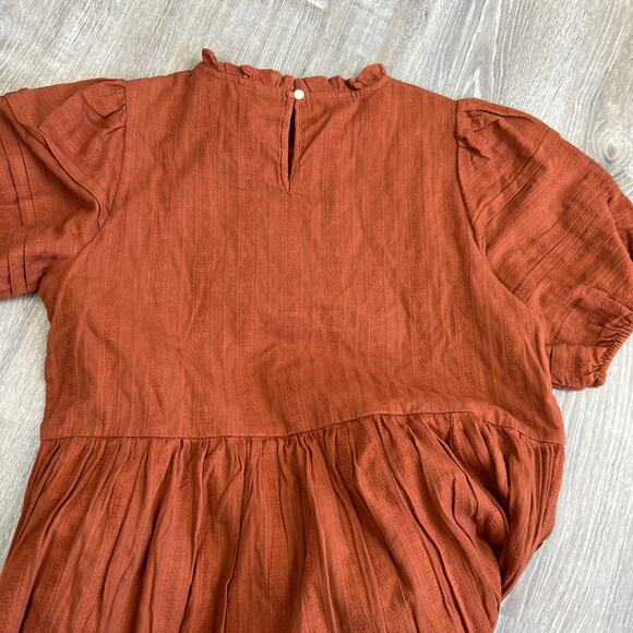 Universal Thread Women's Rust Short Sleeve Eyelet Dress - Size Large - NWT - Picture 6 of 9